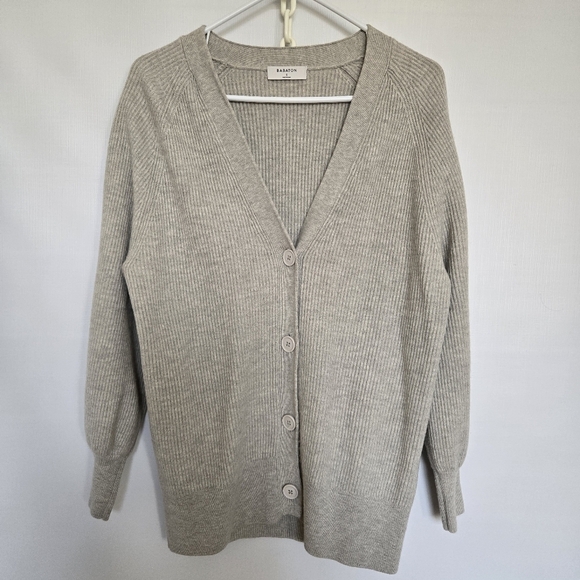 BABATON ARITZIA BESPOKE CARDIGAN WOMENS GRAY BUTTON DOWN (SMALL) - Picture 1 of 9